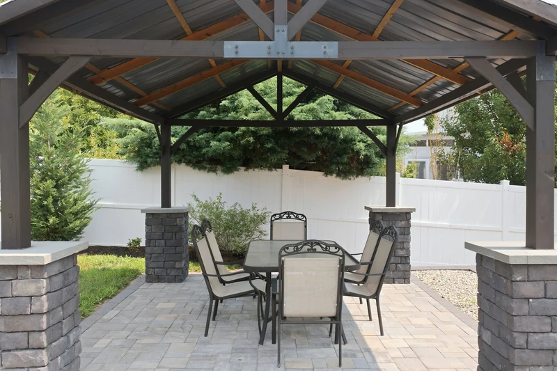 Covered outdoor dining pavilion in Belmar